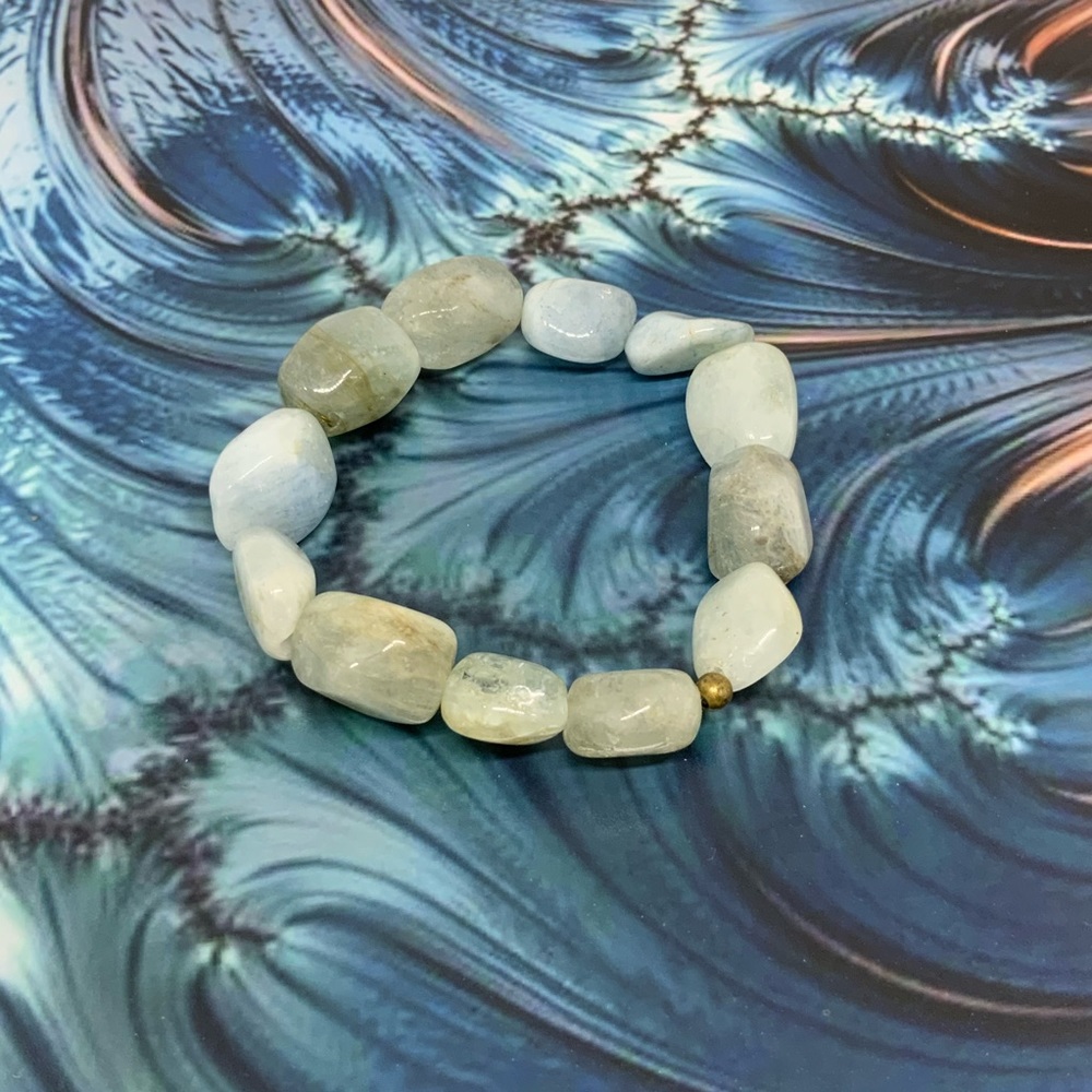 Agate Crystal Gemstone Stretch Bracelet - Picture 4 of 9
